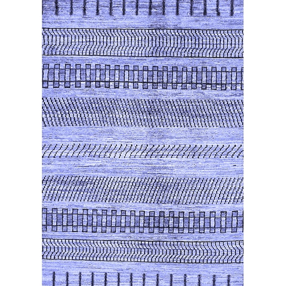 Ahgly Company Indoor Rectangle Abstract Blue Modern Area Rugs, 4' x 6'