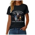 thumbnail image 4 of Duqingm 250 Years America Shirt Women's 250th America Anniversary Casual Printed Crew Neck T-Shirt USA Flag Tee 250 Years of Freedom Shirt Black,M, 4 of 7