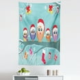 thumbnail image 1 of Christmas Tapestry, Owl Family Sitting on Tree Branch Like Little Elves of Noel Animal Design, Fabric Wall Hanging Decor for Bedroom Living Room Dorm, 5 Sizes, Multicolor, by Ambesonne, 1 of 1