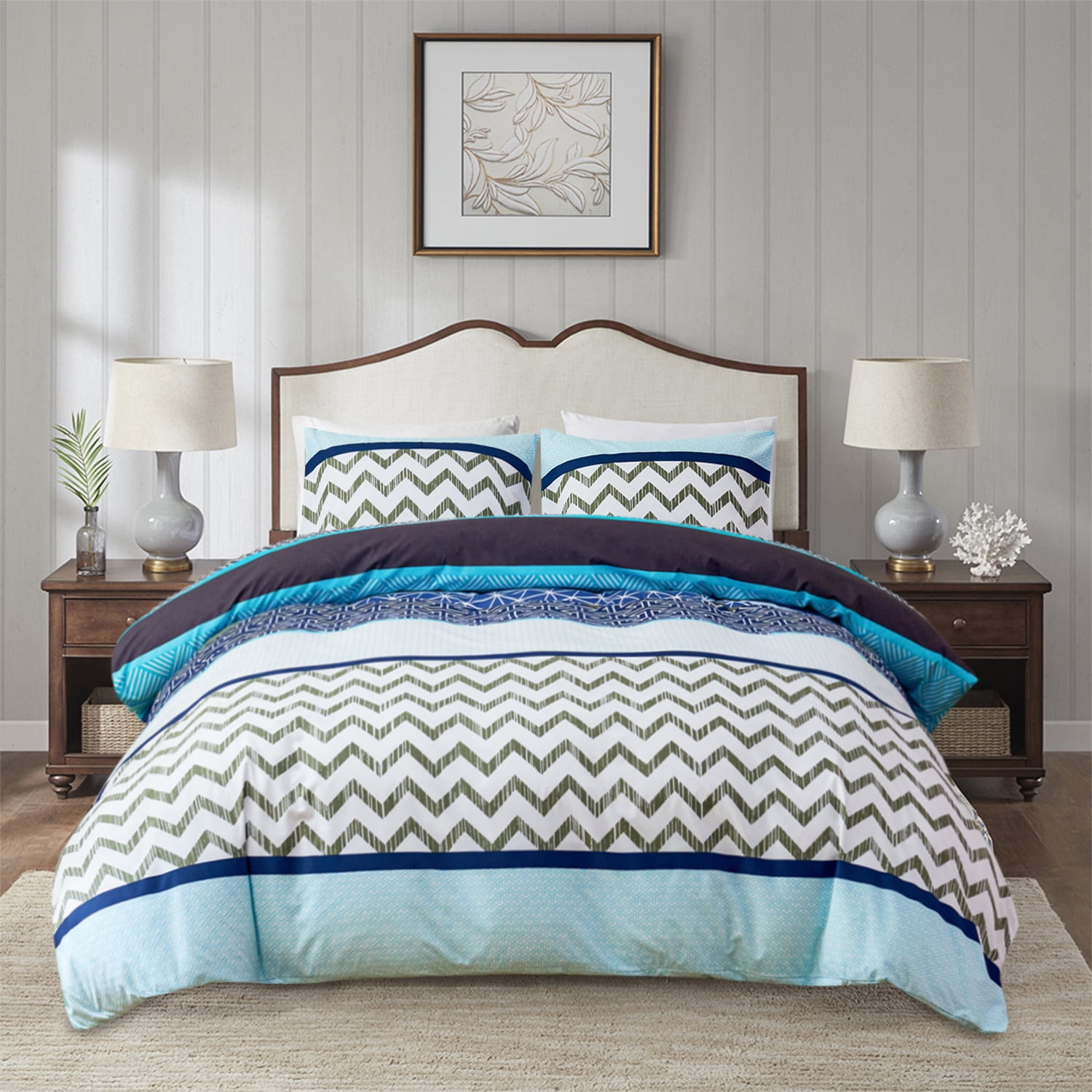HAOK Queen Size Duvet Cover Set With 2 Pillowcases, Soft Brushed Microfiber Duvet Cover Set