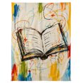 thumbnail image 5 of Flannel Throw Blanket for Couch Sofa Bed, Abstract Open Book Soft Cozy Warm Fuzzy Blanket 50x60in, 5 of 9