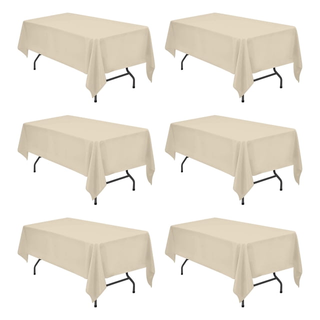 Mantel BRILLMAX de poliéster beige de 180 x 260 cm para mesa de 6 pies