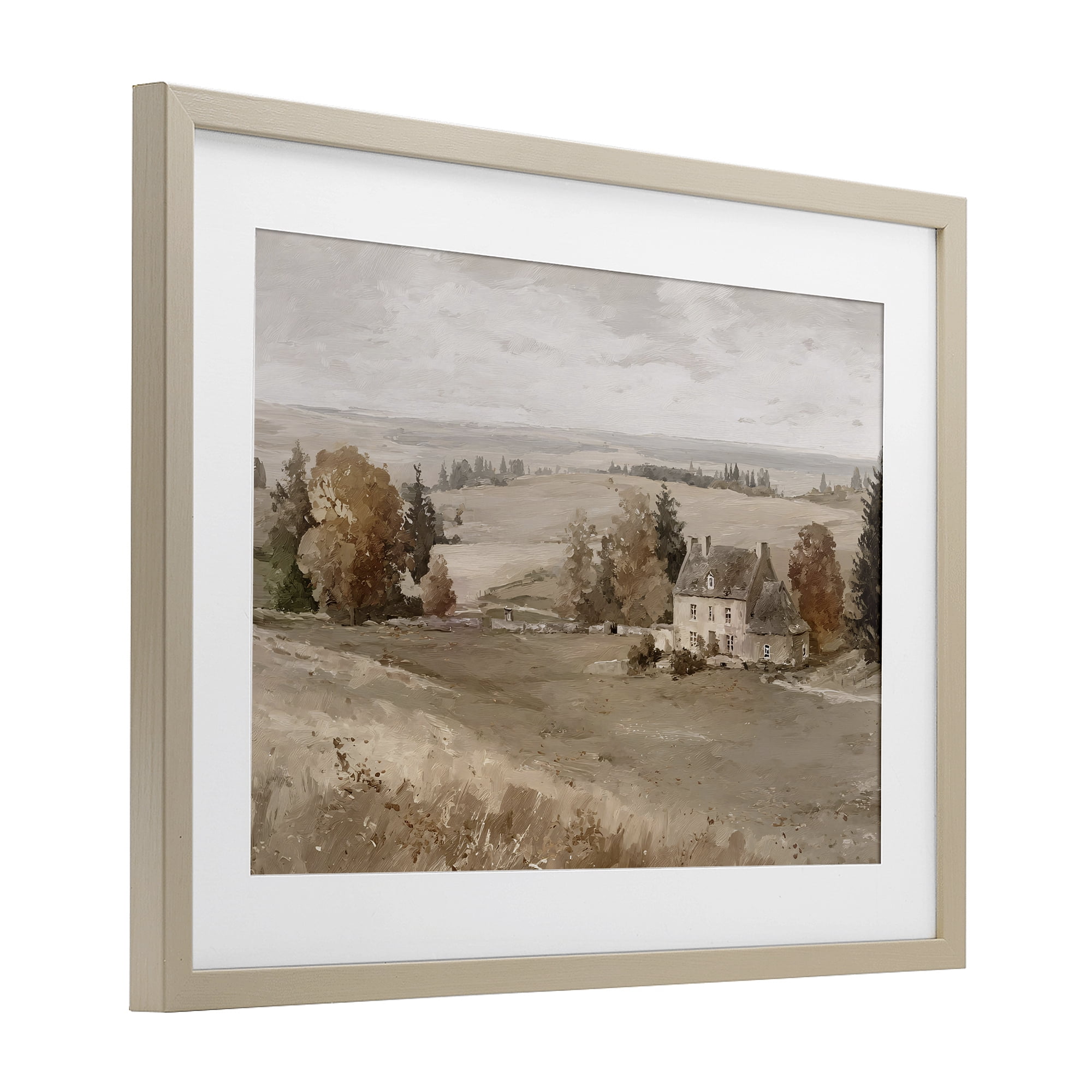 Stupell Industries Quaint Cottage in Countryside Birch Framed Print Under Glass, design by Jacky Ngan