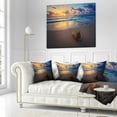 thumbnail image 2 of Designart Quiet Seashore during Sunset - Seashore Throw Pillow - 16x16, 2 of 4