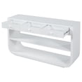 thumbnail image 6 of Harper & Bright Designs Farmhouse Rectangular Console Table with Storage, Narrow Entryway Table with 3 Drawers and 2 Open Shelves, Curved Sofa Table with Solid Wood Base for Living Room, White, 6 of 14