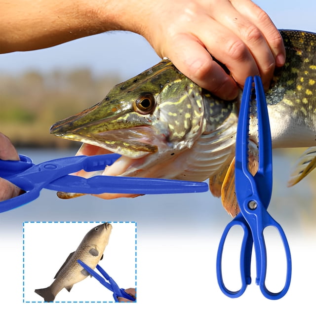 Birdeem Fishing Clamp,Fish Pliers with Floating Design for Safe Fish Control,Lightweight Plastic Scissors-Type Tool,Portable and Compact 9.8 X 3.1 Inches