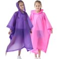 thumbnail image 4 of Poncho de Pluie pour Enfants Imperméable Réutilisable Imperméable en EVA Taille Unique Manteaux de Pluie pour Enfants, 4 of 6