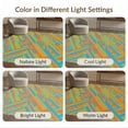 thumbnail image 7 of ODIKA 4'x6' Washable Area Rug Retro Abstract Geometric Prism Bold Vibrant Mid Century Striped Playful for Dorm Room, Small Living Stain Resistant Low Profile, Easy Care, 7 of 7