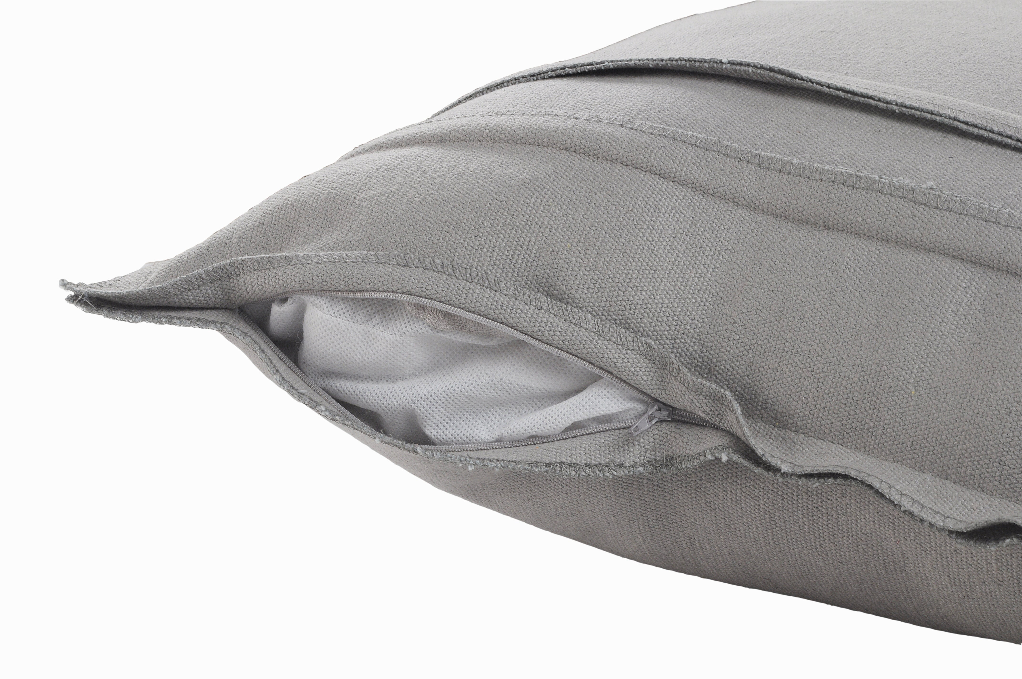Harlow Hill 20" x 20" Light Gray Solid Cotton Adult Decorative Throw Pillow Cover