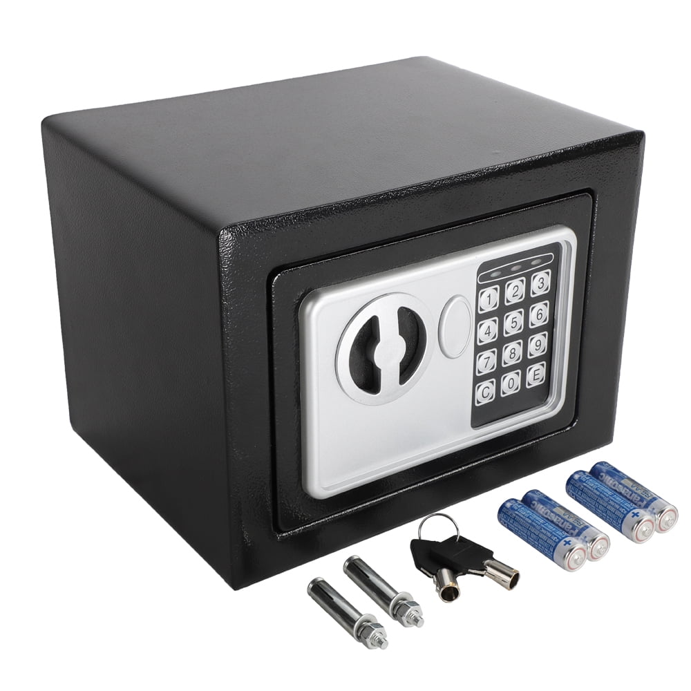 Mini Wall-in Style Electronic Code Metal Steel Box Safe Case 17EF, Black