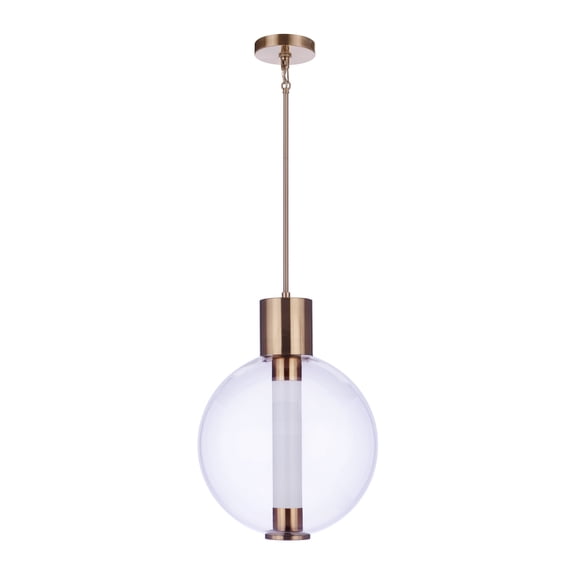 Craftmade - Watson 20.50 in. 1 Light Dimmable LED Pendant in Satin Brass Finish with Clear Glass Globe
