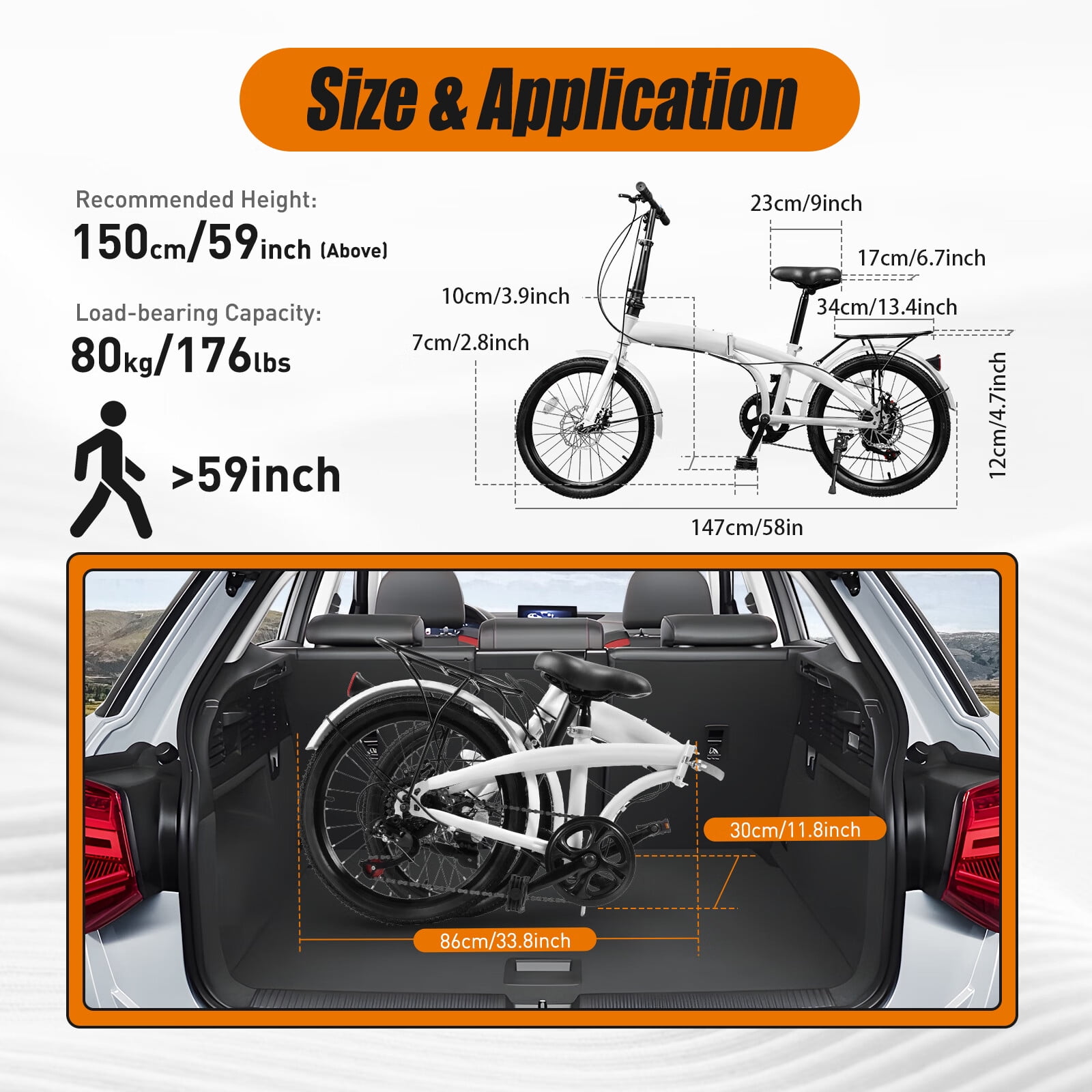 LOYALHEARTDY 20" Folding Bike 7-Speed Unisex Mountain Bicycle Adjustable Height MTB City Bike for Adult Teenager High Carbon Steel Foldable Bicycle for Riding Traveling w/Dual Disc Brakes & Fender