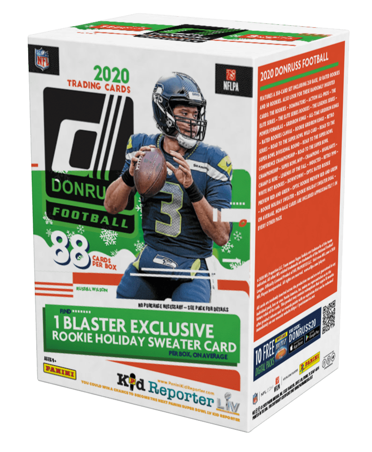 2020 Panini Donruss NFL Football Trading Cards Holiday Blaster Box - 88  cards total