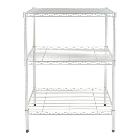 hyper tough 3-tier multipurpose wire shelving rack chrome color 750lbs load capacity for adult