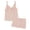 Beige, variant on Ladies Pointelle 2 Piece Pajama Short Set