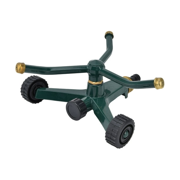 Aspersor de césped giratorio automático, aspersor de tres brazos de metal, sistema de riego de jardín, herramientas, aspersor de riego giratorio para césped, construido para precisión