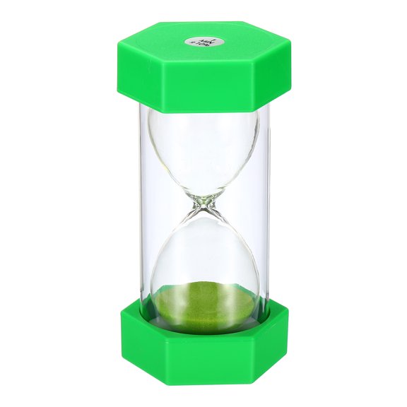 Uxcell 1 Minute Sand Timer, Hexagon Small Sandy Clock, Count Down Sand Glass Green