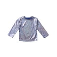 thumbnail image 3 of renvena Boys Girls Crop Top Metallic Shiny Long Sleeve Tank Top T-Shirt Toddler Sequins Dance Leotard Hip Hop Outwear, 3 of 7