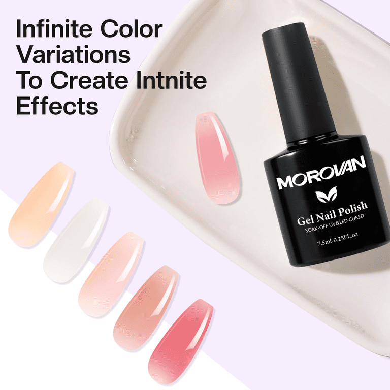 Morovan Gel Nail Polish Starter Kit, 6 Colors with UV Lamp photo 3