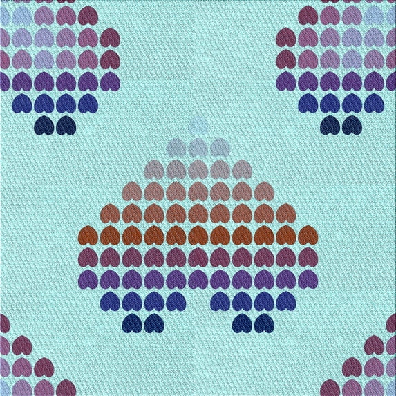 Ahgly Company Machine Washable Indoor Square Transitional Slate Blue Grey Blue Area Rugs, 5' Square
