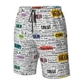 thumbnail image 4 of Cauagu Hello Print Men's Swim Trunks,Hawaiian Bathing Suit Swimsuits Beach Shorts with Pockets for Men Quick Dry Swimming Board Shorts-Medium, 4 of 6