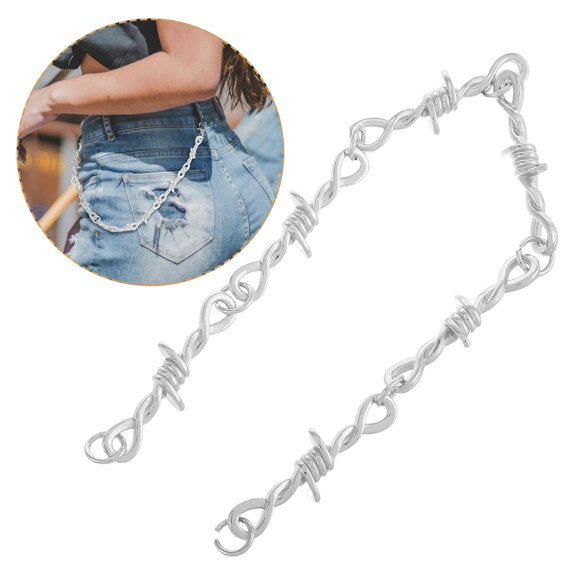 OUNONA Women's Metal Waist Chain Belt 1 Set Punk Style Pants Chains for Jeans Trousers Clubbing