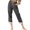386#Dark Gray, variant on Women Cotton Linen Elastic Waist Wide Leg Pants Summer Casual Beach Vacation Pants with Pockets Red 3XL