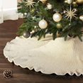 thumbnail image 1 of JM Falda para árbol de Navidad, falda de árbol blanca de punto grueso de 48 pulgadas, faldas rústicas para árbol de Navidad para decoración navideña JM, 1 of 5