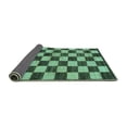 thumbnail image 2 of Ahgly Company Indoor Round Checkered Turquoise Blue Modern Area Rugs, 3' Round, 2 of 4