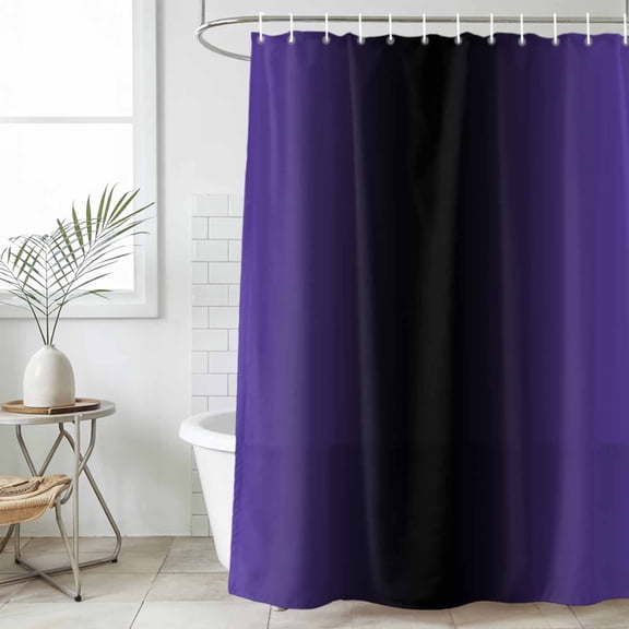Purple Black Ombre Shower Curtain, Waterproof Shower Curtains for Bathroom, Gradient Contemporary Abstract Art Washable Fabric Cloth Bathroom Curtain Set Bathtub Decor with Hook 72''x84''
