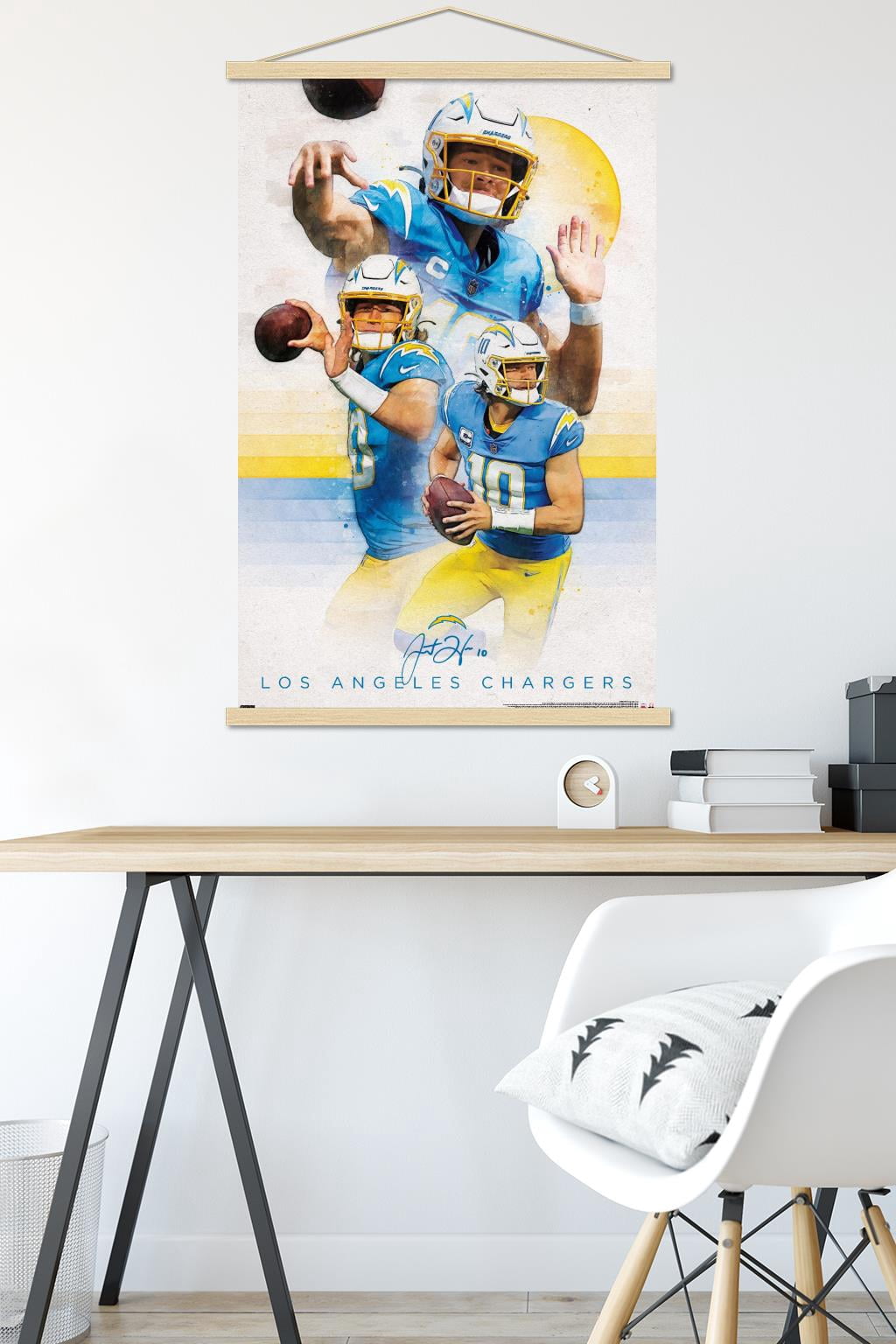 NFL Los Angeles Chargers - Justin Herbert 22 Wall Poster with Magnetic Frame, 22.375" x 34"