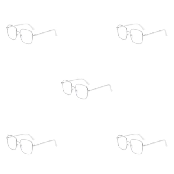 Guardurnaity Gafas de miopía de Metal con lentes antiazules, gafas cuadradas transparentes, gafas graduadas plateadas, luz plana antiazul Type2 NO2
