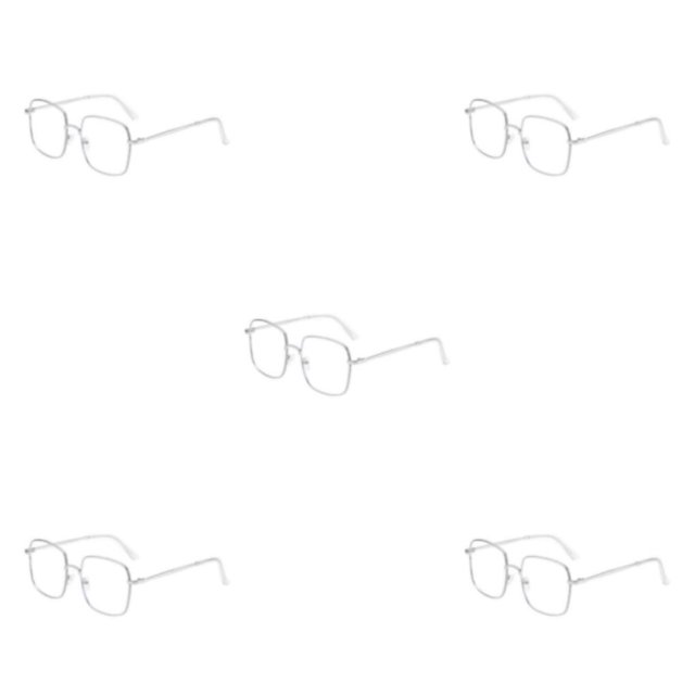 Qarigey Gafas para miopía con lentes antiazules, gafas cuadradas ligeras, gafas para mujer, suministros de oficina, marco plateado 150 Type2 NO2