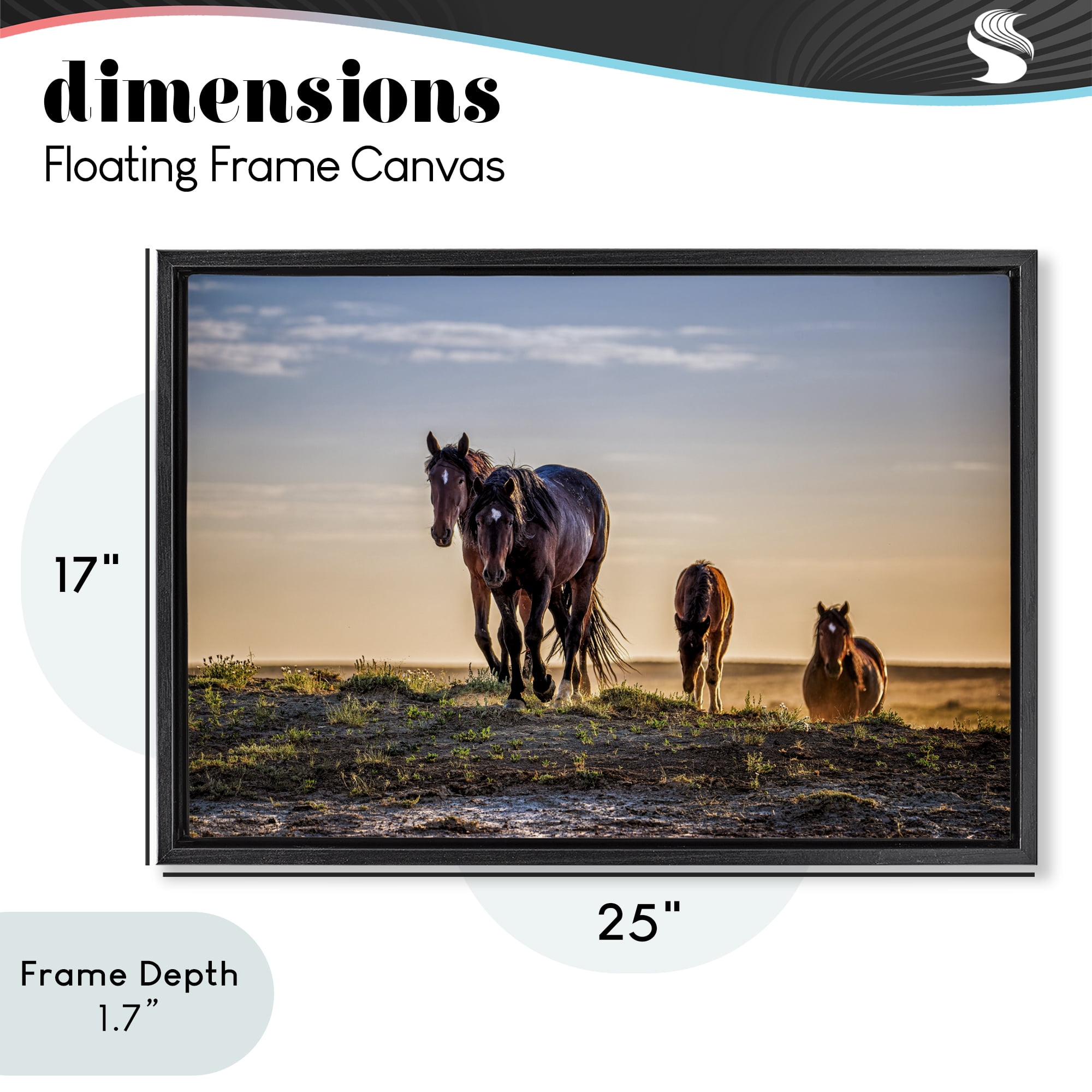 Stupell Industries Horses Coming Home Black Framed Floater Canvas Wall Art, design by Tim West