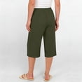 thumbnail image 3 of CQONEPT Women's Capris Pant with Pocket Elastic Waist Lightweight Loose Fit Summer Fashion Activewear Trousers Army Green 2XL, 3 of 5