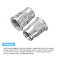 thumbnail image 4 of Unique Bargains M10 Half Hex Body Rivet Nuts, 60 Pack 304 Stainless Steel Flat Head Threaded Insert Nuts, 4 of 5