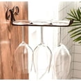 thumbnail image 2 of Wall Mounted Metal Wine Glass Rack, Retro Style Holder for 3 Goblets, Easy Install for Home/Bars, Durable and Space-Saving, 2 of 6