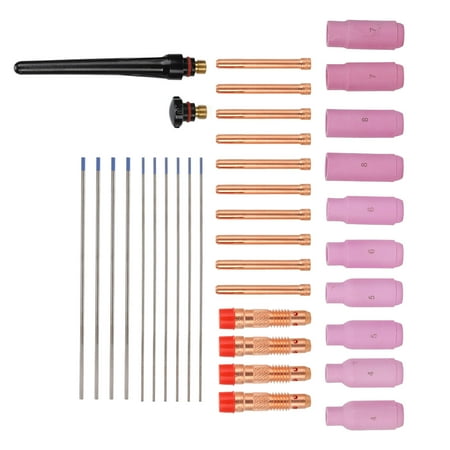 

Welding Torch Accessories Kit Copper Ceramic Tungsten Alloy Welder Torches Gas Lens For Pipelines