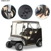 10L0L Golf Cart Enclosure for 2 Passenger EZGO TXT/RXV, Waterproof Transparent Storage Driving Rain Cover