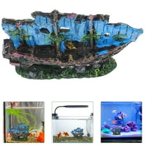 WHAMVOX Fish Tank Decoration Aquarium Rock Shipwreck Action Ornament