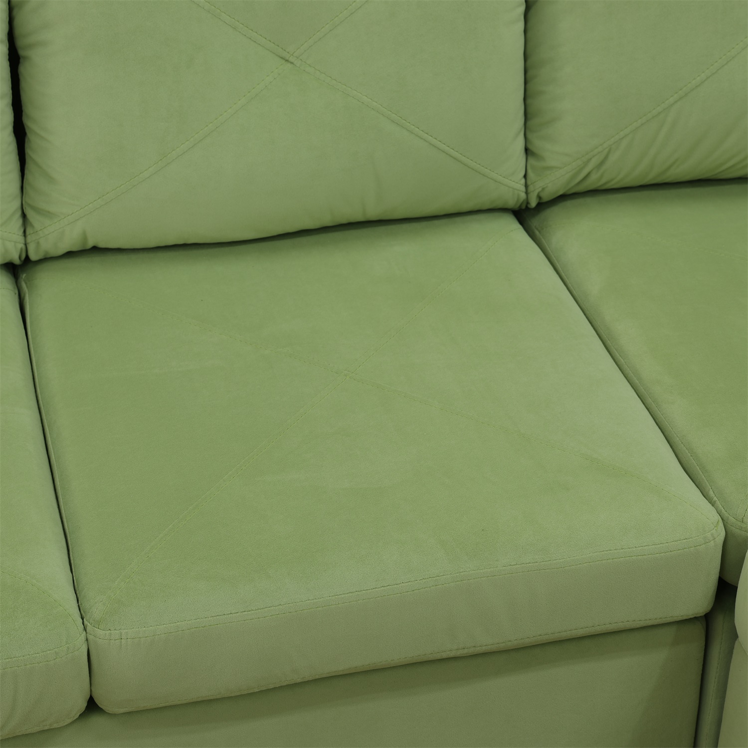 Hommoo Sofa Set,Massa Flannel 4-Piece Couch Living Room Sofa Set,Sectional Couches for Living Room,Apple-Green