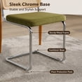 thumbnail image 5 of Dining Chairs Set of 2, PAPROOS Velvet Upholstered Kitchen Chairs, Mid Century Dining Room Side Chairs Sett with Cane Back and Stainless Steel Chrome Legs for Kitchen Living Room, Olive Green, 5 of 11