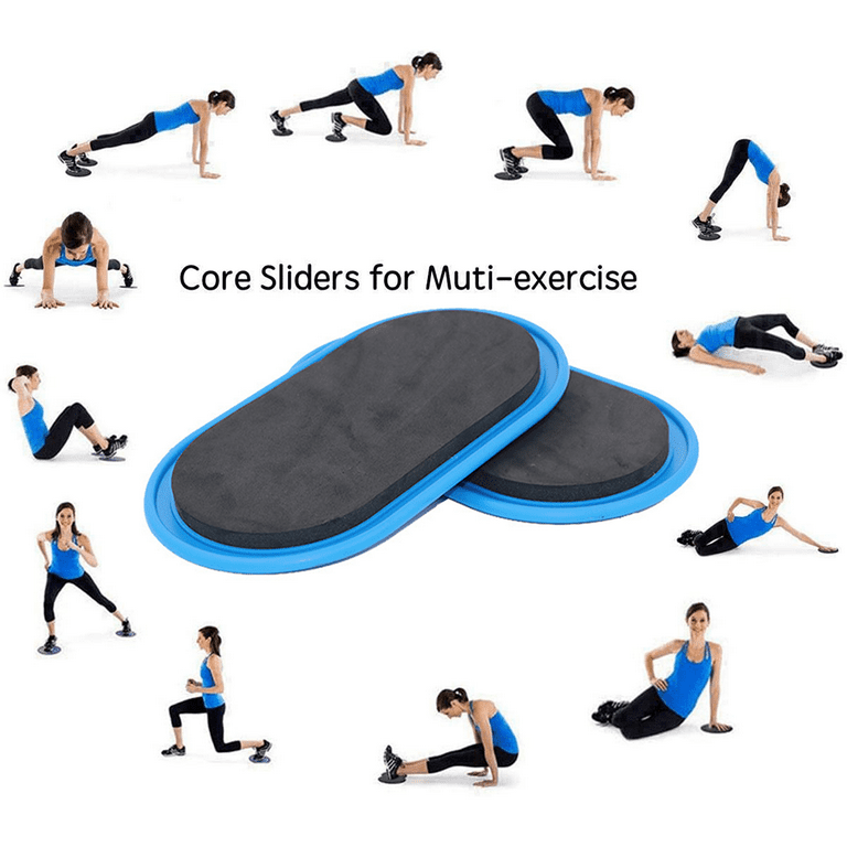 Exercise Core Sliders, Dual Sided Exercise Gliding Discs Use on Carpet or  Hardwood Floors