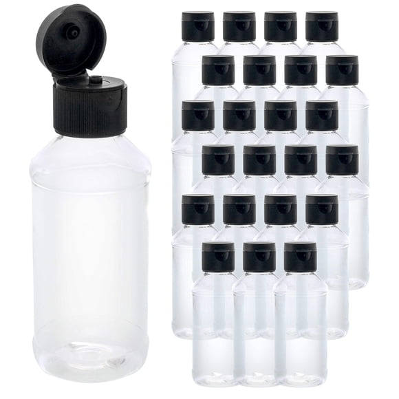 U.S. Art Supply 8 ounce Squeeze PET Plastic Bottles with Flip Cap - BPA-free, food safe, medical grade plastic, acrylic pouring paint (Pack of 24)