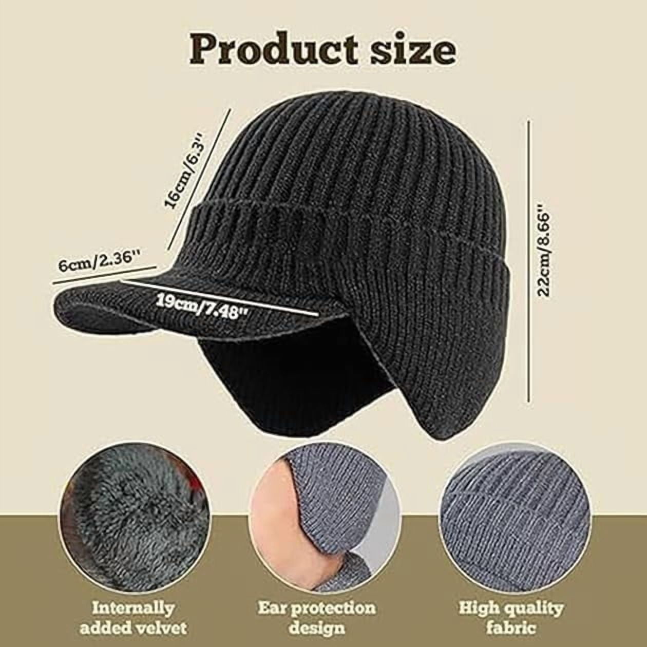 Cozy Head Beanie, Warm Winter Hat with Ear Flaps for Cold Weather, Stretchy Knitted Beanie for Men and Women, Ideal for Cycling Skiing Running Hiking