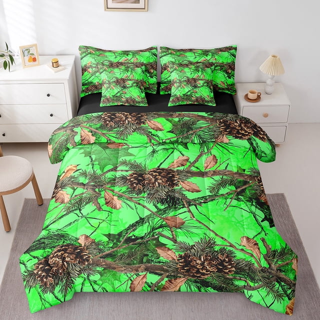 Erosebridal Ensemble de Literie Jungle avec Branches, Format Très Grand, Ensemble de Lit Botanique Rustique, Décor de Ferme, Réversible