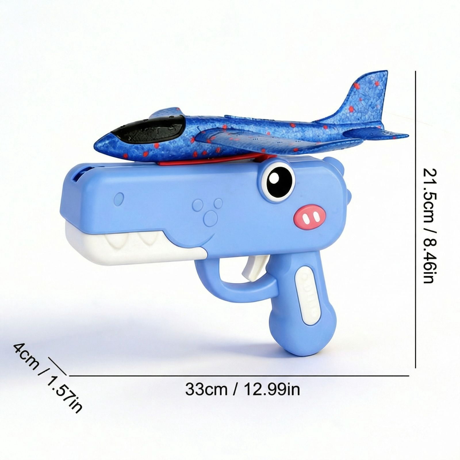 Dinosaur Airplane Launcher Toy,2026 New 2 in 1 Airplane Launcher Toys, Dinosaur Air Launcher with Foam Glider,for Backyard Park Beach Play,Blue