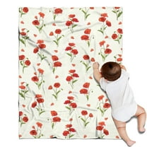 Pioneer Flower Floral Print Pattern Blanket,Comfortable Soft Flannel Throw Blanket,All Season,Warm Lightweight Blankets for Sofa Bed Couch Living Room Chair,30"x40"