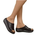 thumbnail image 5 of TKYCMSUAKI Women's Platform Sandals Comfortable Open Toe Slip On Wedge Slides Summer Casual Flatform Chunky Sandals, 5 of 6