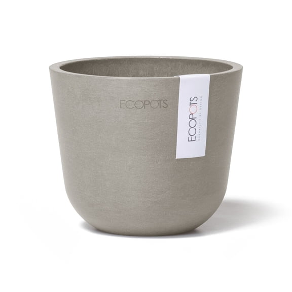 Ecopots Oslo Mini Durable Modern Round Indoor/Outdoor Recycled Based Composite Flower Pot Planter, Taupe, 4.5"